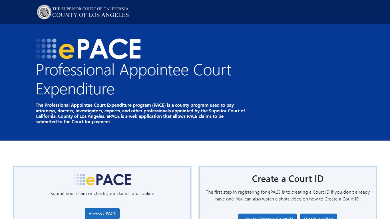 LASC: PACE - Los Angeles County Superior Court
