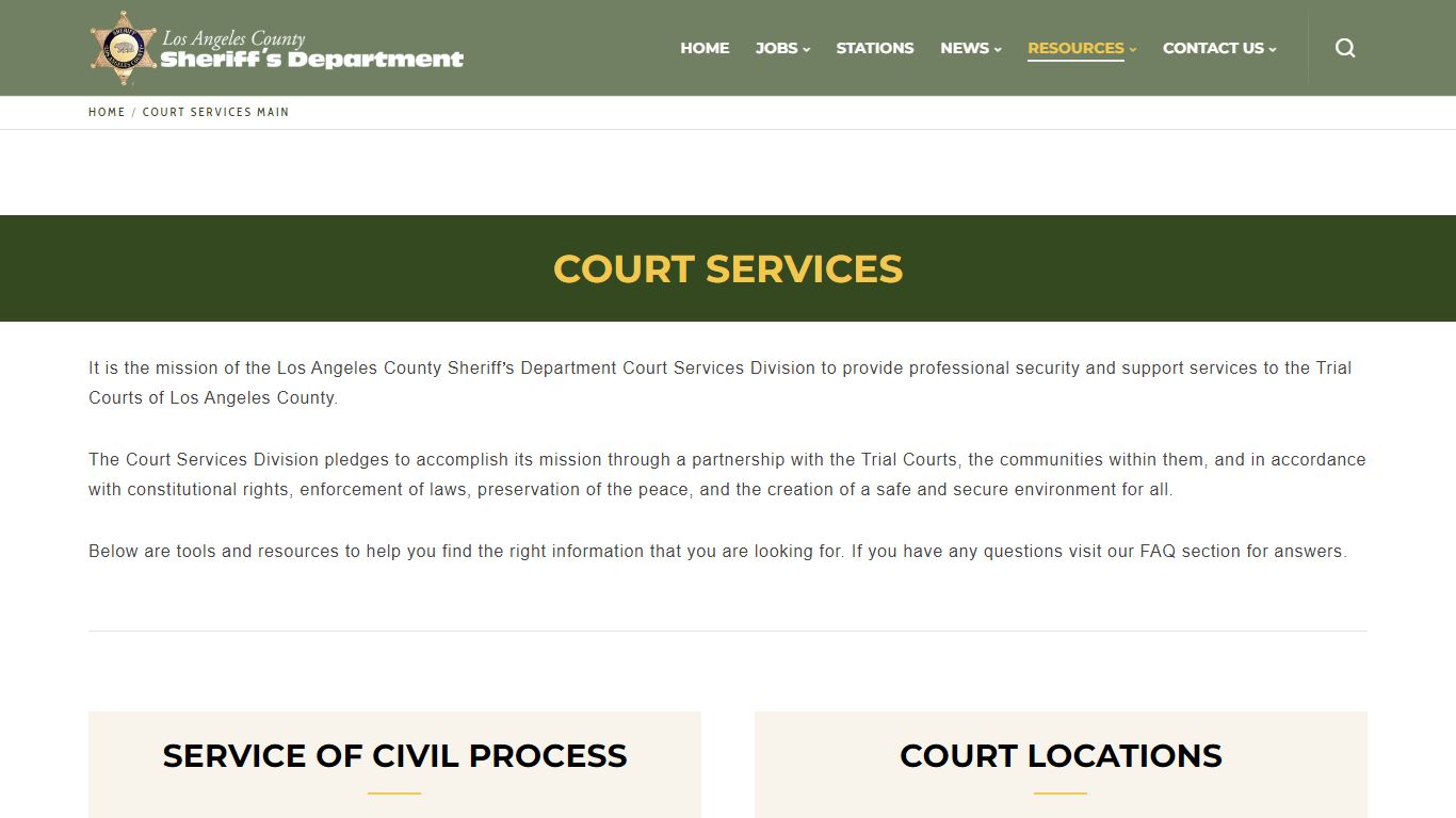 Court Services Main | Los Angeles County Sheriff's Department