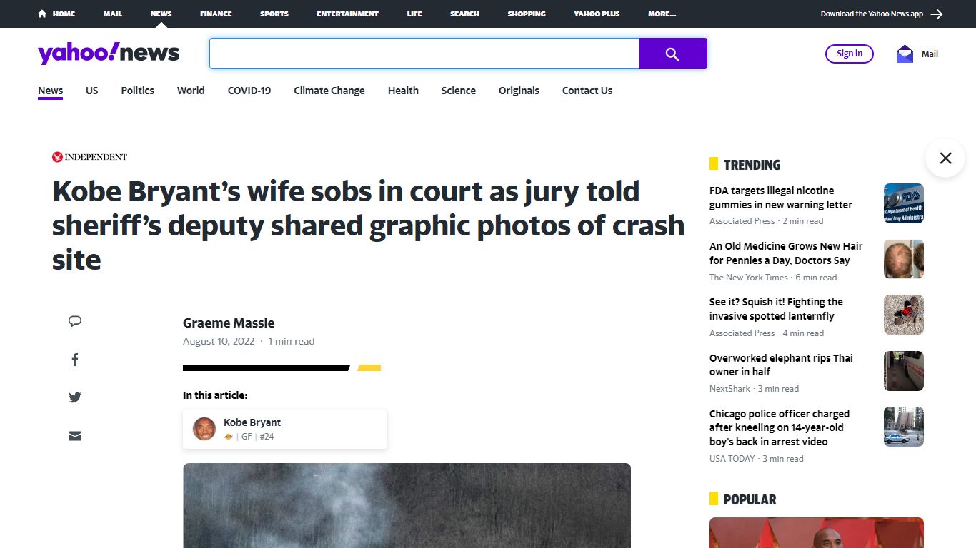 Kobe Bryant’s wife sobs in court as jury told sheriff’s deputy shared ...
